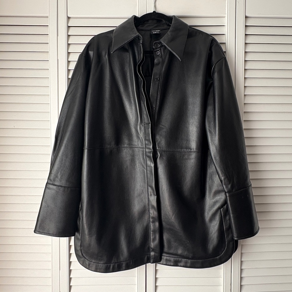 Faux Leather Shacket